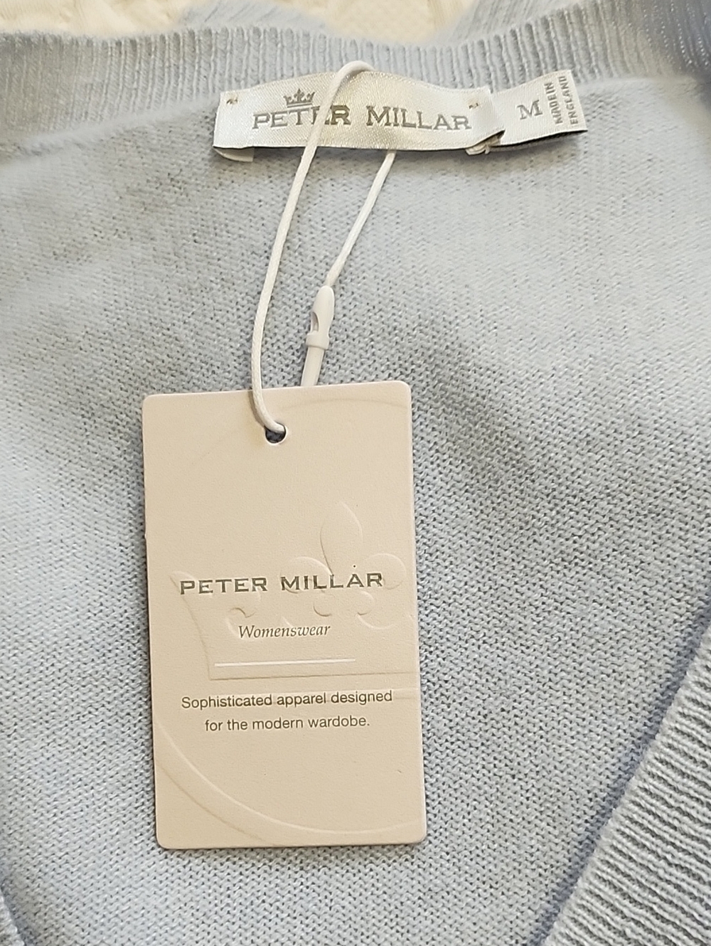 Peter Millar Pale Blue Women's V-Neck Sweater